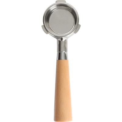 China Modern Modern Professional Coffee Tool Wood Handle Bottomless Coffee Portafilter for sale