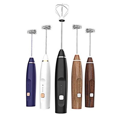 China Stainless Steel Food Grade 304 Metal Prep Eggs Stainless Steel Milk Frother Portable Reusable Coffee Viable Electric Automatic Custom Tools Logo Milk Foamer for sale