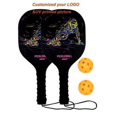 China Hot Customized High Quality Outdoor Sports OEM Logo Pickleball Paddle Carbon PP Honeycomb Graphite Carbon Fiber Pickleball Paddle With Balls for sale