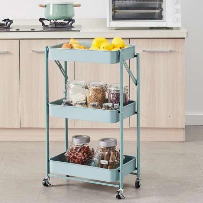 China Household living room sustainable foldable storage rack, storage cart for sale