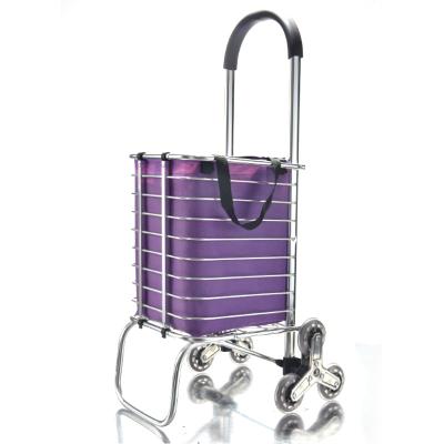 China Large Capacity Folding Hand Truck With 6 Wheel Aluminum Hand Trolley Motion Shopping Cart for sale