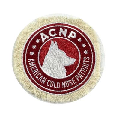 China high quantity 3D custom embroidery patches border patches worn iron on backing design online for sale