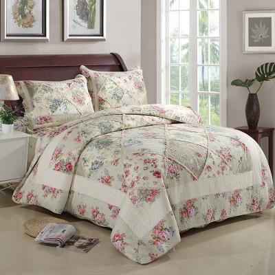 China Direct Sales Maid Sale 80%Cotton 20%Polyester Eco-friendly Sustainable Rose Flower Four Piece Bed Set for sale