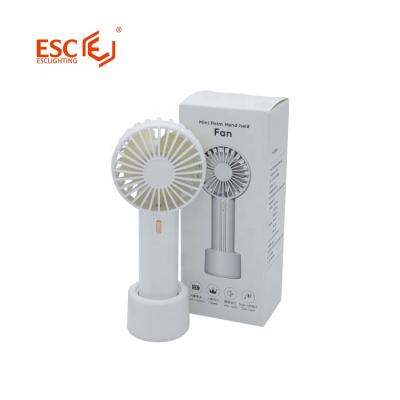 China White Card USB Hotel Long Working Time Type C Portable 1200mah Desktop Fan Handheld Fan for sale