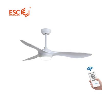 Cina With Light Simple Design Home Appliance 110v 220v Low Noise Smart White Remote Ceiling Fan With Light in vendita