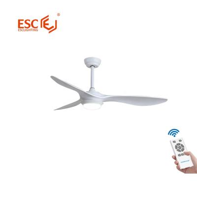 China Modern 52 Inch White Copper DC Copper Ceiling Fan 3pcs Blade Fan Hotel ABS Hotel Summer Wind With Led Light for sale