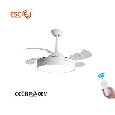 China Modern Customized Silent Silent Invisible Living Room Bed Room Ceiling Fan Light Chandelier Fan Light For Indoor for sale