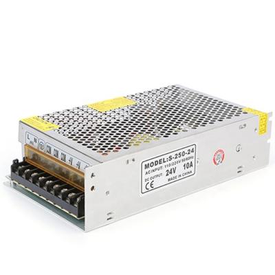 China LED Lighting Driver China Power Supplier S--240-24 SMPS DC 24V 10A Single Output Industrial Changing Power Supply for sale