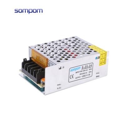 China SOMPOM CE Rohs FCC Approved AC to DC 220v 25W 24v Power Supply Circuit SMPS Switching Power Supply With Led Driver 85*57*34mm for sale