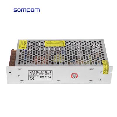 China LED Lighting Driver SOMPOM IP20 Manufacture 12V 12.5A 150W S-150-12 Changeover Power Supply For Led Light With CE RoHS ISO9001 FCC for sale