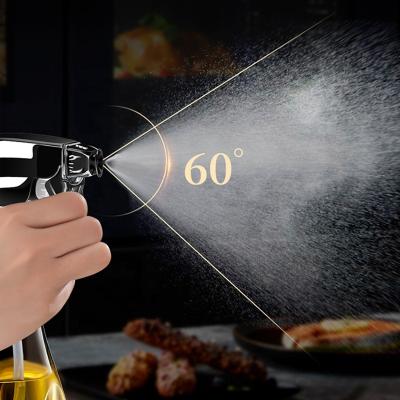 China Sustainable 240ml wholesale custom food grade square sprayer dispenser luxury glass kitchen olive oil spray bottle for cooking for sale