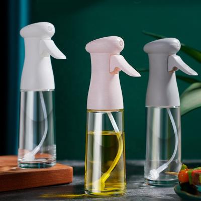 China Sustainable 200ml  oil-spray-bottle food grade sprayer mister dispenser glass kitchen olive oil spray bottle for cooking for sale