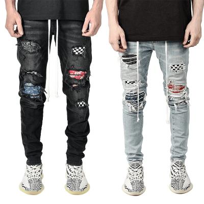 China XINYU new style fashion fall QUICK DRY winter ripped slim destroyed skinny jeans fit pants for men for sale