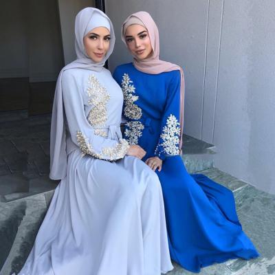 China YIWU XINYU Abaya Women Elegant Muslim Dress Women Long Muslim Dress Plus Size Muslim Abaya Embroidery Dress for sale