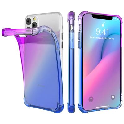 China Hot Color Mobile Phones Gradient TPU Phone Case Amazon Gradient Cover Devices For Iphone 11 Tpu Case for sale