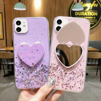 China Shock Proof For Iphone Mirror Case, Dropshipping Bling Glitter Make Up Mirror Phone Case Back Cover For Iphone 11 12 pro Max Xs Xr for sale