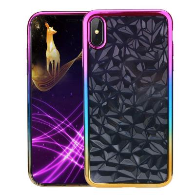 China New Come Back 3D Soft TPU Transparent Diamond Texture Phone Case For Iphone X Xr Xs Max Phone Cover for sale