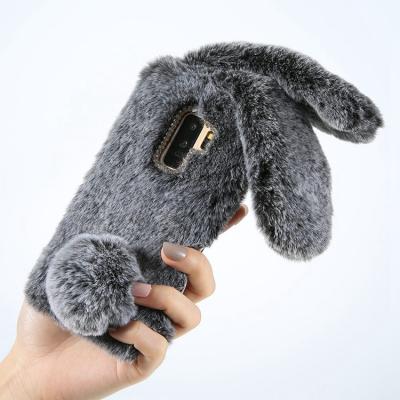 China Hot fashion stocklot faux fur phone case for samsung galaxy s9 plus for sale