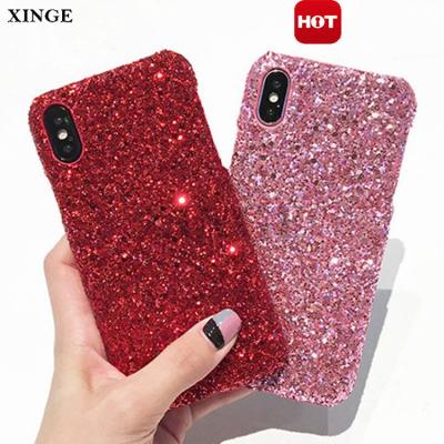 China Mobile Phone Back Case PC White Glitter Bling Bling Fashion Cover Phone Back Cover For Oppo A37 for sale