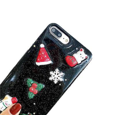 China Fashionable 3d glitter christmas tpu phone case for iphone 7plus for sale