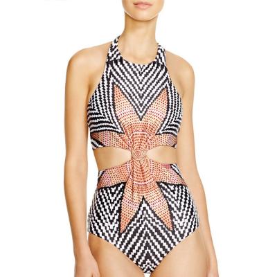 China Breathable Stripe Backless High Waist Swimwear Elastic Romper Designer Swimsuit 1 Piece for sale