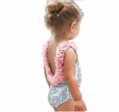 China Watermelon Pattern Bikini One Piece Swimsuits Infant Baby Kids Toddler Bathing Suits Antibacterial Bathing Suits For Kids for sale