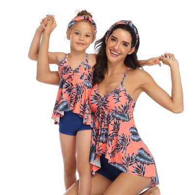 Китай Mother Daughter Crossback Swimwear Fashion Bikini Mother and Me Breathable Foil Printed Swimming Suits продается