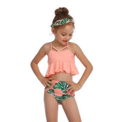 Κίνα New Design Floral Print Two-Piece Swimsuit Breathable European Children's Swimwear Kids Ruffle Swimwear προς πώληση