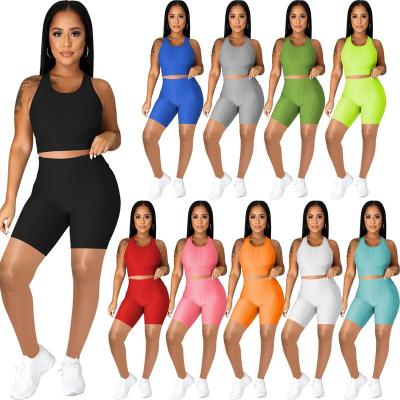 중국 QUICK DRY Empty Women Yoga Tank Tops Short Casual 2 Piece Set Yoga Sports Sportswear 판매용