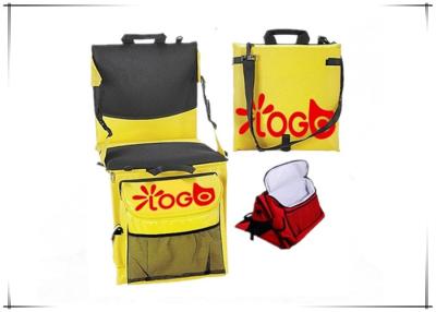 China Custom Cooler Stadium Seat Cushions 600D Polyester With Adjustable Shoulder Strap for sale