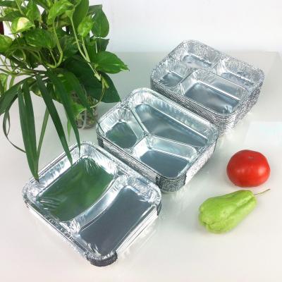 China Food 2 Compartment 3 4 Compartment Aluminum Foil Containers With Lids for sale