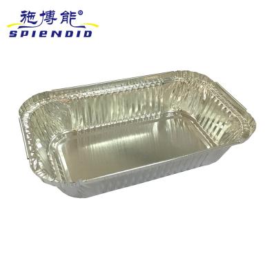 China 360ml Disposable Food Aluminum Foil Containers Lunch Box With Plastic Paper Lid Lid for sale