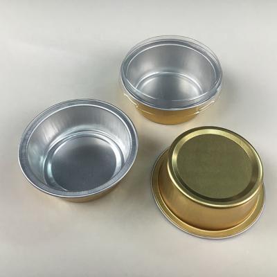 China Thermal resistance 25ml gold coated smoothwall foil cup disposable heat sealed heat sealed baking cup,foil cup,cake cup for sale