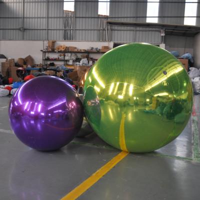 China 0.65mmPVC+0.35mm Mirror PVC 0.8m Inflatable Mirror Light Reflective Ball, Inflatable Christmas Hanging PVC Ball For Shopping Mall, Party for sale