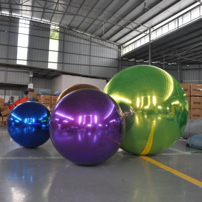 China Festival Garden 2m Staring Globe Mirror Balls, Large Inflatable Red PVC Mirror Ball, Custom Giant Inflatable PVC for sale