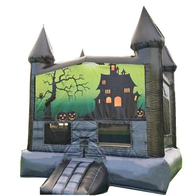 China Cheap Commercial PVC Black Halloween Bounce Castle, Mini Bounce House, Bounce House Castle For Party for sale