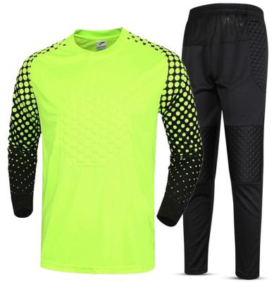 China Quick-Drying Mens Soccer Sponge Protector Suit Goalkeeper Training Jersey Uniforms Sets for sale