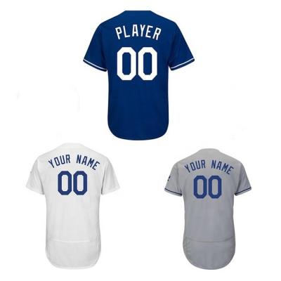 China New Polyester Antibacterial Custom Men's Gray Baseball Jersey Blue White for sale