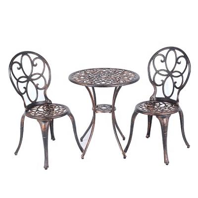 China Patio\Garden\Outdoor Bistros\Hotel\Restaurant Set With Simple Design Metal Garden Set For Shanghao Outdoor Use for sale