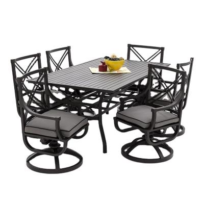 China Modern high quality aluminum outdoor dining rectangular table used in garden for sale