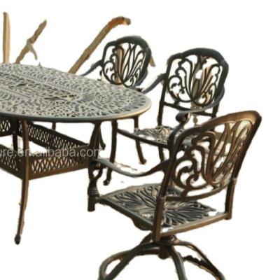 China Modern 5 Piece Cast Aluminum Outdoor Patio Dining Metal Furniture Garden Set for sale