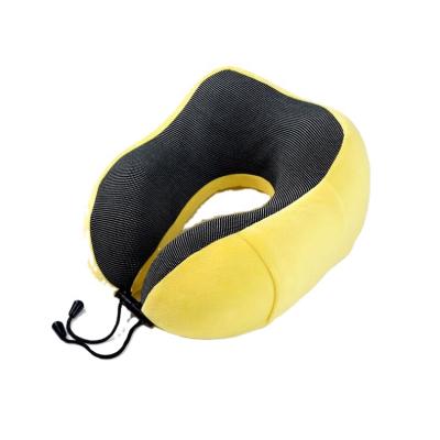 China Antistatic U Shape Cervical Comfort Support Traction Massage Pillow Yellow Adjustable for sale