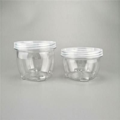 China food & Beverage packaging PET plastic empty food boxes with cap and can be fold together for storage of candys/cereals/rice crackers for sale