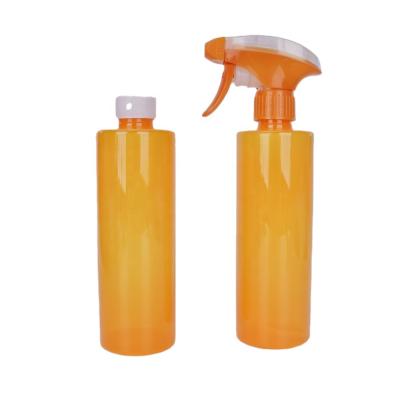 China Wholesale Empty Shoulder Plastic Flat Cylinder Personal Care Organ Fine Mist One Gun Spray Bottle 425ml for sale