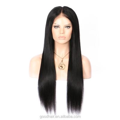 China Wholesale Cheap Silky Straight Brazilian Hair Long Wave Length Lace Front Wig With Baby Hair Straight Natural Color for sale