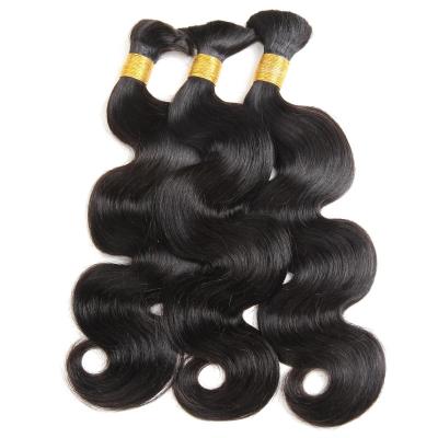 China Silky Straight Wave Brazilian Body Wave Human Remy Bulk Hair For Braiding Natural Human Braiding Hair Bulk 10-30 Inch Hair Weave Bundles for sale