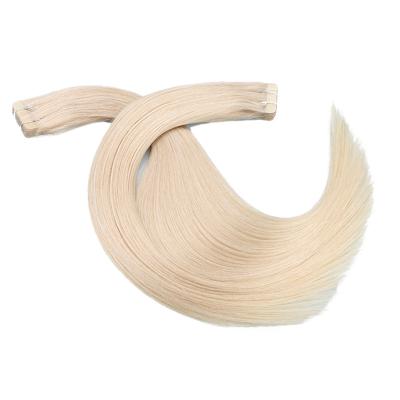 China Russian Hair Tape 100% Real Silky Straight Hair In Extensions #60 Blonde For Woman Machine Made Tape In Blonde Remy Hair 20/40pcs for sale