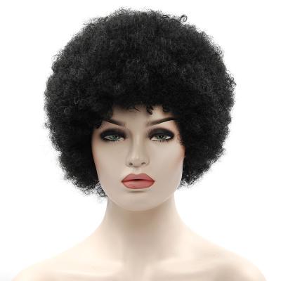 China Synthetic Curly Curl Wig Afro Women Short Curly Hair Fluffy Wigs Women Color 12 Inches For Party Dance Cosplay Wigs With Bangs for sale