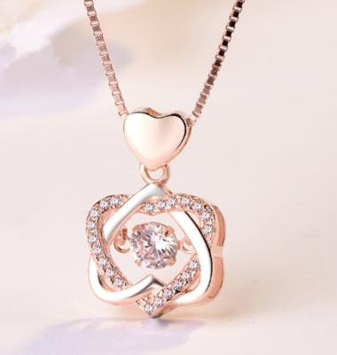 China CLASSIC Platinum Rose Gold Plated Valentine's Day Jewelry Sterling Silver Six Pointed Star Necklace Gold Jewelry Wedding For Women Gift for sale