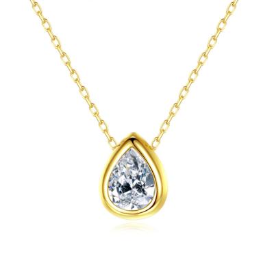 China Cheap Sterling Silver Water Drop Necklace Gold Earring Designs Pendant Necklace 925 Teardrop Rhodium Bridal Jewelry FASHION For Girls for sale